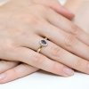 Pierścionek złoty 585 z brylantami 0,08ct szafirem 0,70ct W-330