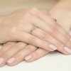 Pierścionek złoty 585 z brylantami 0,03ct ametystem 0,50ct W-10