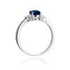 Pierścionek złoty 585 z brylantami 0,05ct szafirem 0,90ct W-308