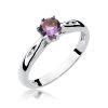 Pierścionek złoty 585 z brylantami 0,01ct ametystem 0,50ct W-74