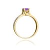 Pierścionek złoty 585 z brylantami 0,03ct ametystem 0,50ct W-106