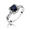 Pierścionek złoty 585 z brylantami 0,06ct szafirem 1,7ct W-358