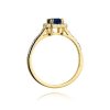 Pierścionek złoty 585 z brylantami 0,22ct szafirem 0,60ct W-422