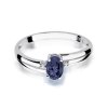 Pierścionek złoty 585 z brylantami 0,03ct szafirem 0,70ct W-68