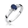 Pierścionek złoty 585 z brylantami 0,08ct szafirem 0,70ct W-264