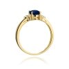 Pierścionek złoty 585 z brylantami 0,05ct szafirem 0,90ct W-308
