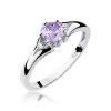 Pierścionek złoty 585 z brylantami 0,03ct ametystem 0,50ct W-76