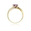 Pierścionek złoty 585 z brylantami 0,05ct ametystem 0,50ct W-84