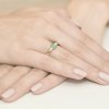 Pierścionek złoty 585 z brylantami 0,08ct szmaragdem 0,40ct W-264