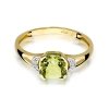 Pierścionek złoty 585 z brylantami 0,01ct oliwinem 1,00ct W-40