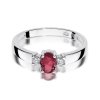 Pierścionek złoty 585 z brylantami 0,08ct rubinem 0,60ct W-264