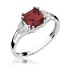 Pierścionek złoty 585 z brylantami 0,06ct granatem 1,30ct W-40B