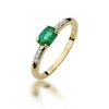 Pierścionek złoty 585 z brylantami 0,03ct szmaragdem 0,40ct W-77