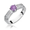 Pierścionek złoty 585 z brylantami 0,08ct ametystem 0,50ct W-75