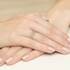 Pierścionek złoty 585 z brylantami 0,03ct ametystem 0,50ct W-106