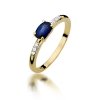 Pierścionek złoty 585 z brylantami 0,03ct szafirem 0,70ct W-77