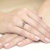 Pierścionek złoty 585 z brylantami 0,03ct tanzanitem 0,40ct W-68