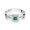 Pierścionek złoty 585 z brylantami 0,14ct szmaragdem 0,15ct W-271