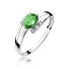 Pierścionek złoty 585 z brylantami 0,05ct szmaragdem 0,40ct W-119