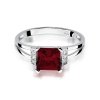 Pierścionek złoty 585 z brylantami 0,03ct granatem 1,30ct W-103