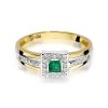 Pierścionek złoty 585 z brylantami 0,14ct szmaragdem 0,15ct W-271