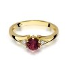 Pierścionek złoty 585 z brylantami 0,03ct rubinem 0,60ct W-76
