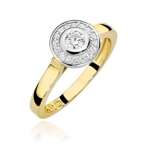 Pierścionek złoty 585 z brylantami 0,23ct W-460b zaręczynowy
