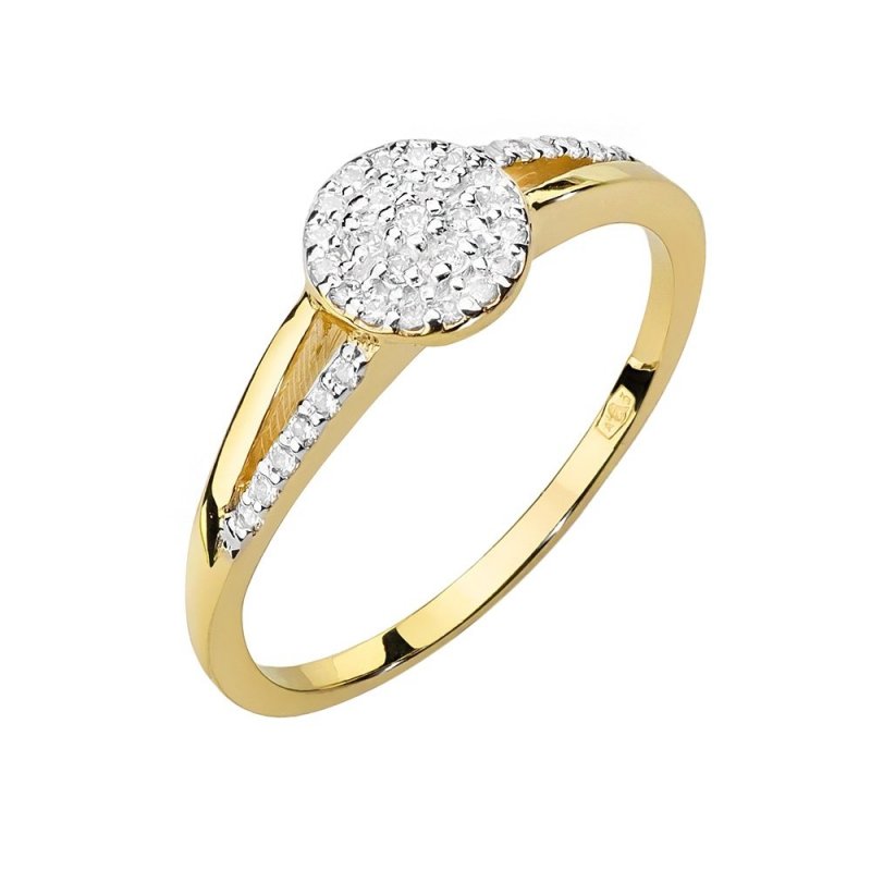 Pierścionek złoty 585 z brylantami 0,18ct zaręczynowy W-437
