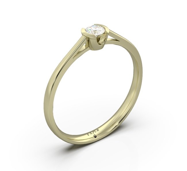 Pierścionek złoty 585 brylant 0,11ct zaręczynowy BR-041