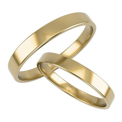 Obrączki złote 585  klasyczne 3mm GRAWER 2 szt klasyczne