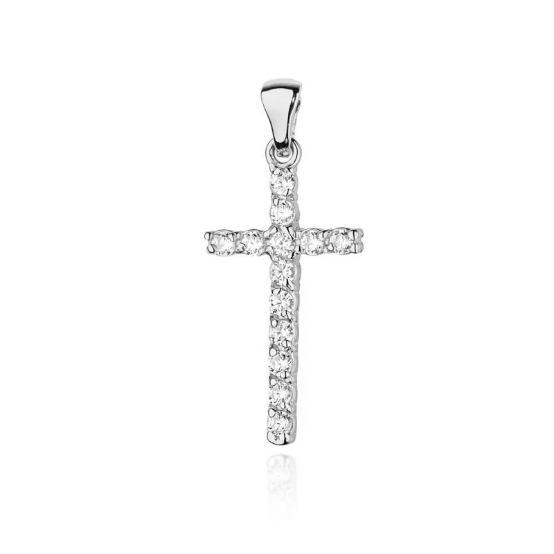 Zawieszka złota 585 krzyżyk z brylantami 0,39ct K-6