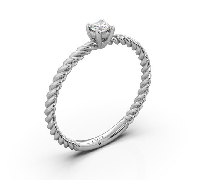 Pierścionek złoty 585 brylant 0,10ct zaręczynowy BR114