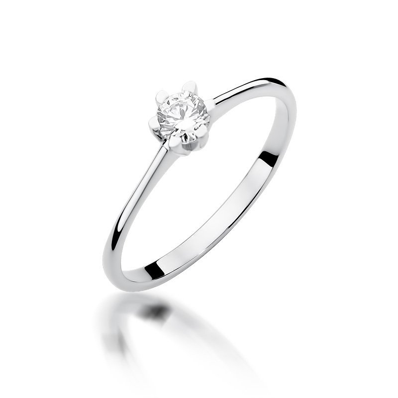 Pierścionek złoty 585 z brylantem 0,23ct W- zaręczynowy