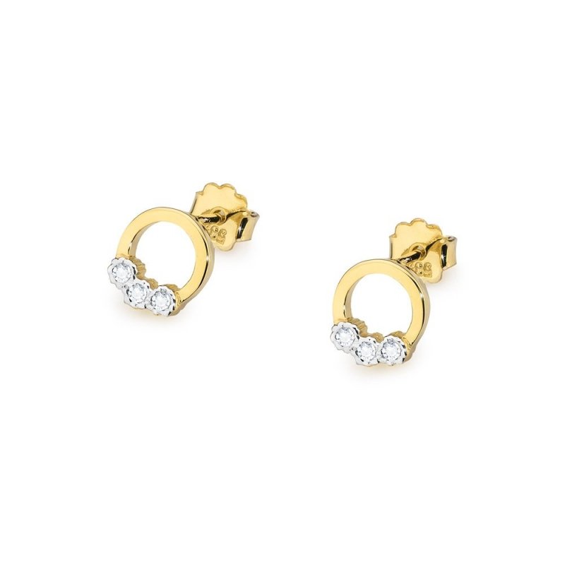Kolczyki złote 585 z brylantami 0,05ct CK-20