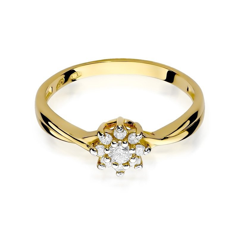 Pierścionek złoty 585 brylantami 0,22ct zaręczynowy W-72
