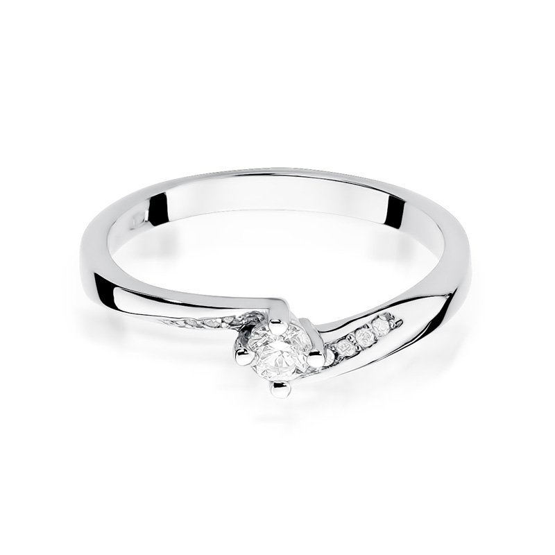 Pierścionek złoty 585 z brylantami 0,19ct zaręczynowy W-262
