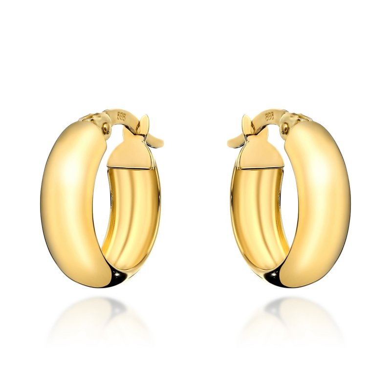 Kolczyki złote 585 koła kółka 13,5mm szerokie 
