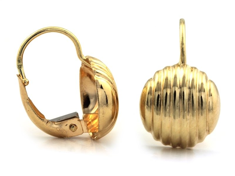 Kolczyki złote 585 eleganckie klasyczne bez cyrkonii