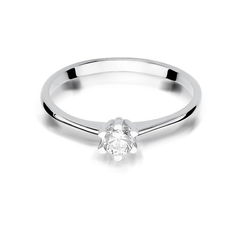 Pierścionek złoty 585 z brylantem 0,23ct W- zaręczynowy