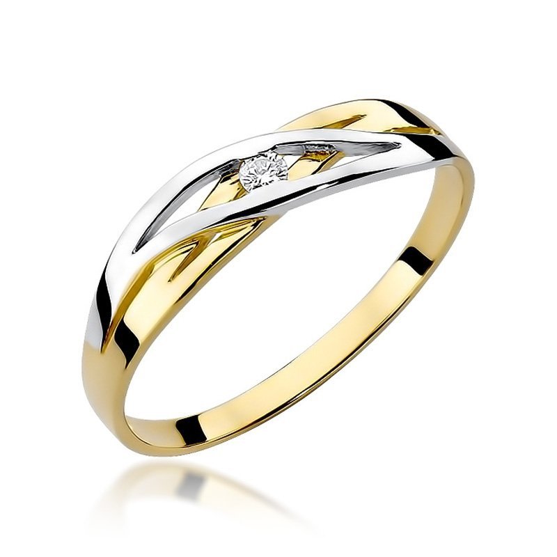 Pierścionek złoty 585 z brylantem 0,05ct zaręczynowy W-156