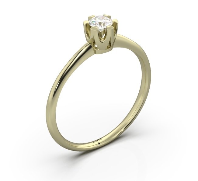 Pierścionek złoty 585 brylant 0,17ct zaręczynowy BR-129
