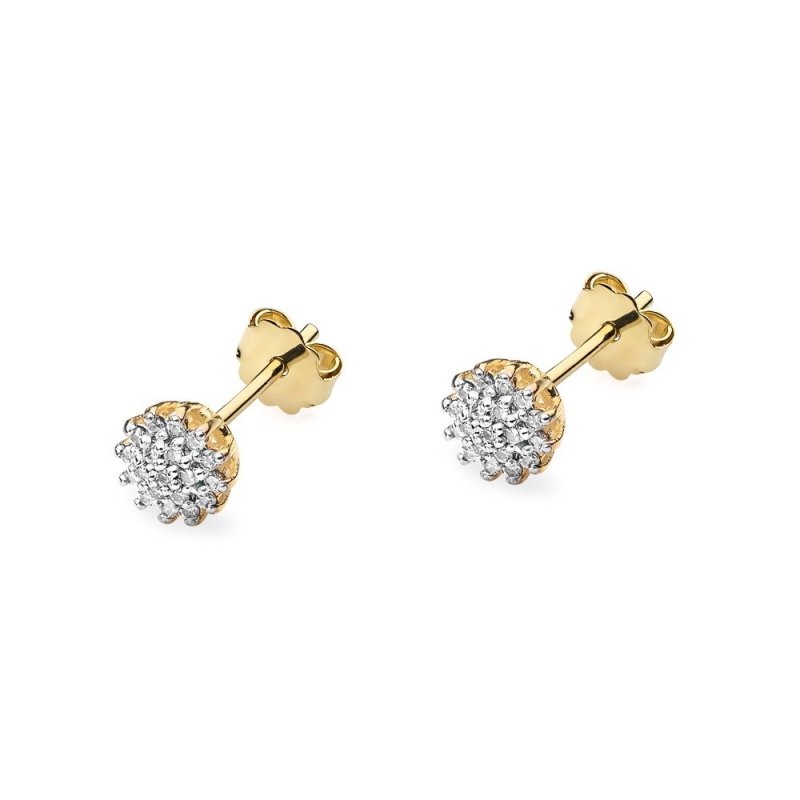 Kolczyki złote 585 brylantami 0,02ct KO-401