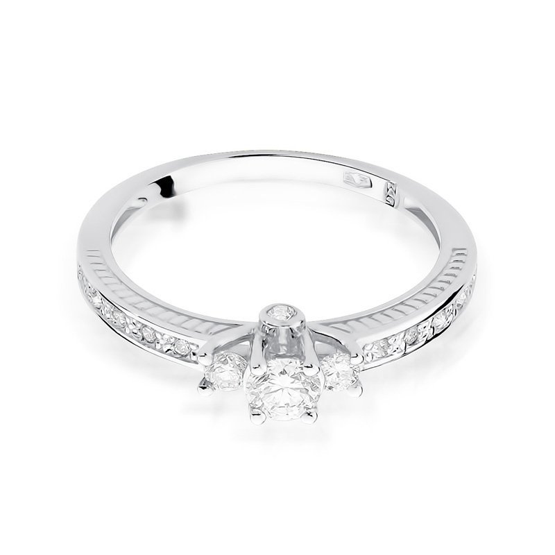Pierścionek złoty 585 z brylantami 0,42ct W-199 zaręczynowy