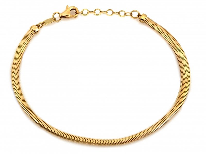 Bransoletka złota 585 klasyczna żmijka pełna 17,5-19,5cm
