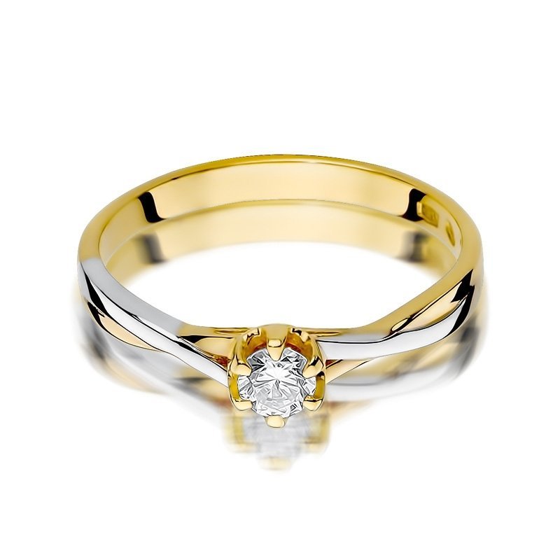 Pierścionek złoty 585 z brylantem 0,23ct W-340b zaręczynowy