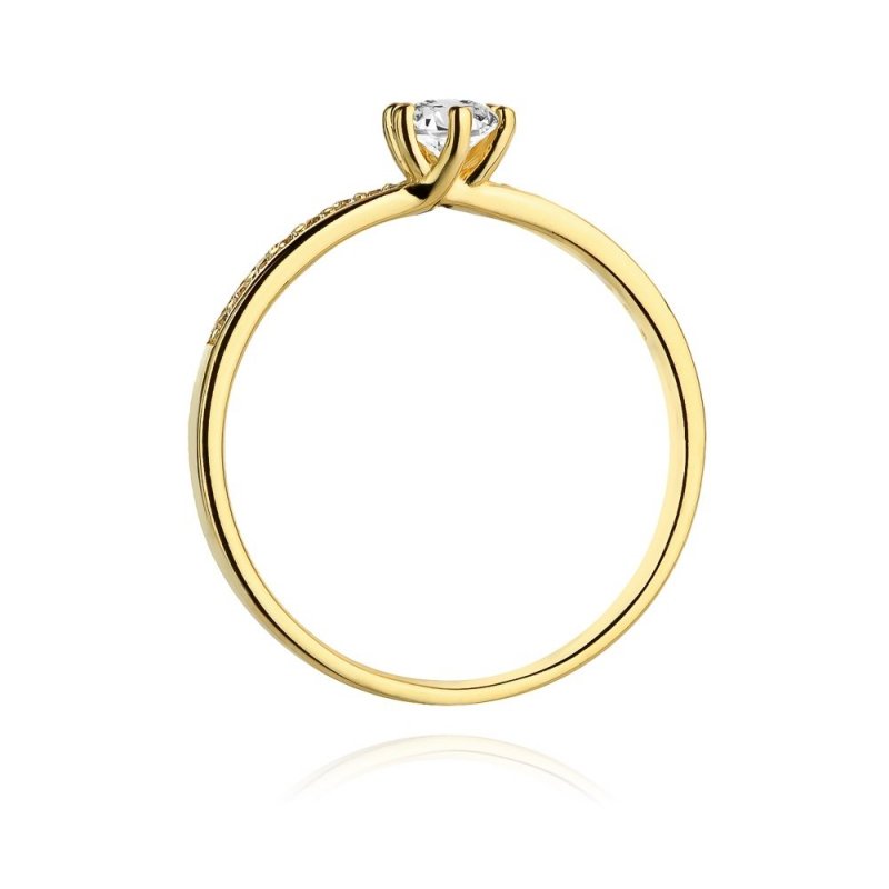 Pierścionek złoty 585 z brylantami 0,17ct zaręczynowy W-459