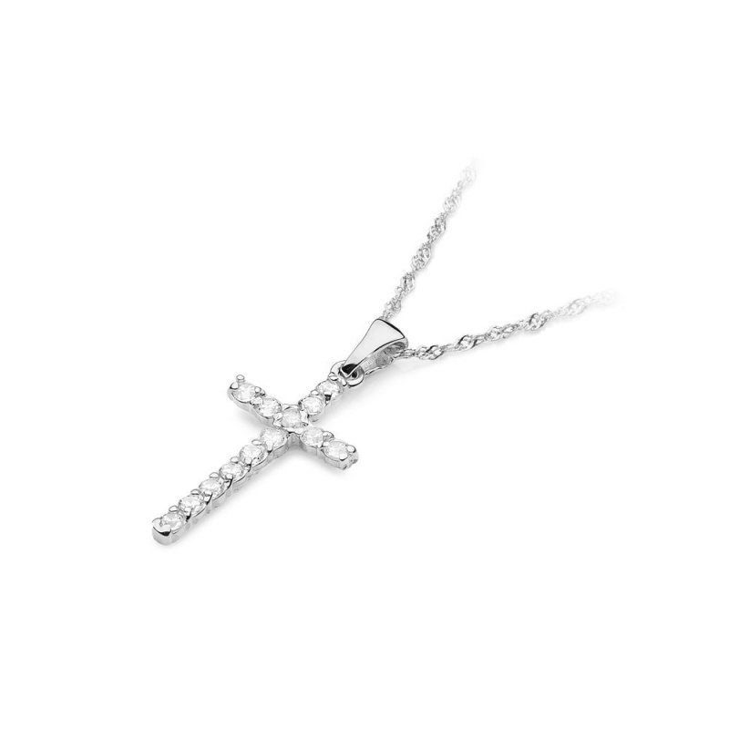 Zawieszka złota 585 krzyżyk z brylantami 0,39ct K-6