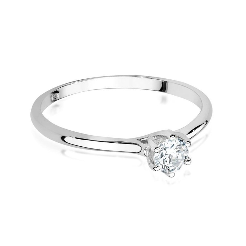 Pierścionek złoty 585 z brylantami 0,26ct W-499 zaręczynowy