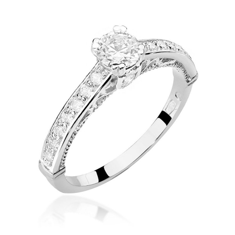 Pierścionek złoty 585 z brylantami 0,56ct W-439 zaręczynowy
