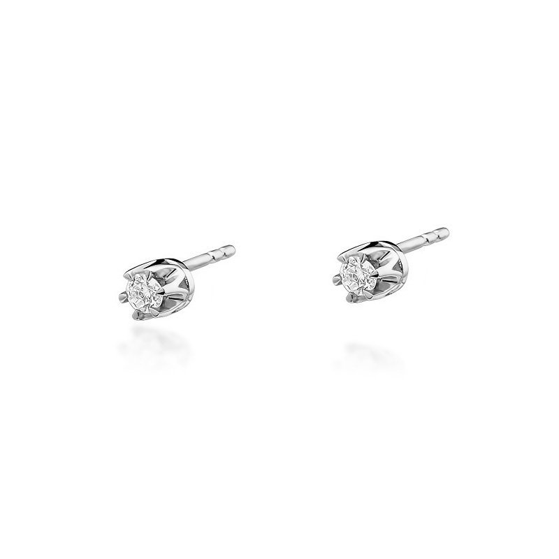 Kolczyki złote 585 brylantami 0,16ct KO-32